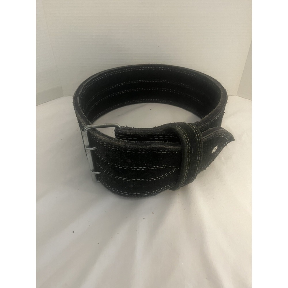 Double (2) Prong Swede Leather Weight Lifting Belt Size Med 4X44.